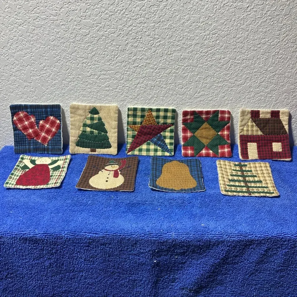 Set of 9 Assorted Christmas Themed Coasters